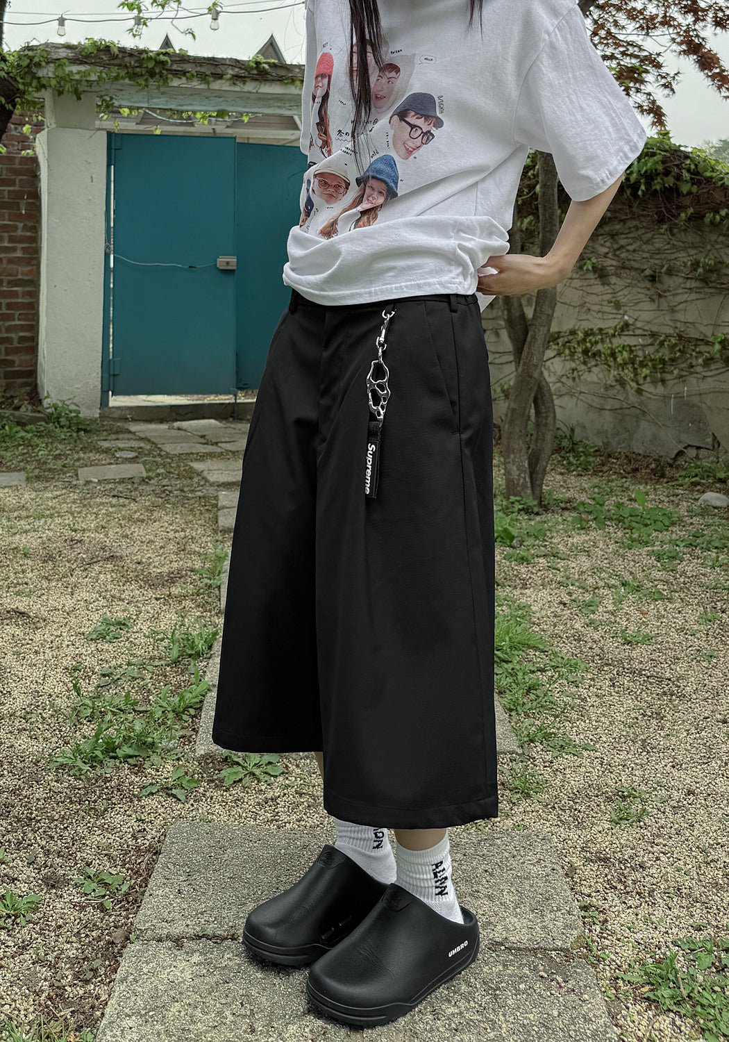 打褶 五分 百慕達 西裝 短褲 / 2色 - WHATEVER