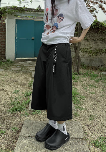 打褶 五分 百慕達 西裝 短褲 / 2色 - WHATEVER