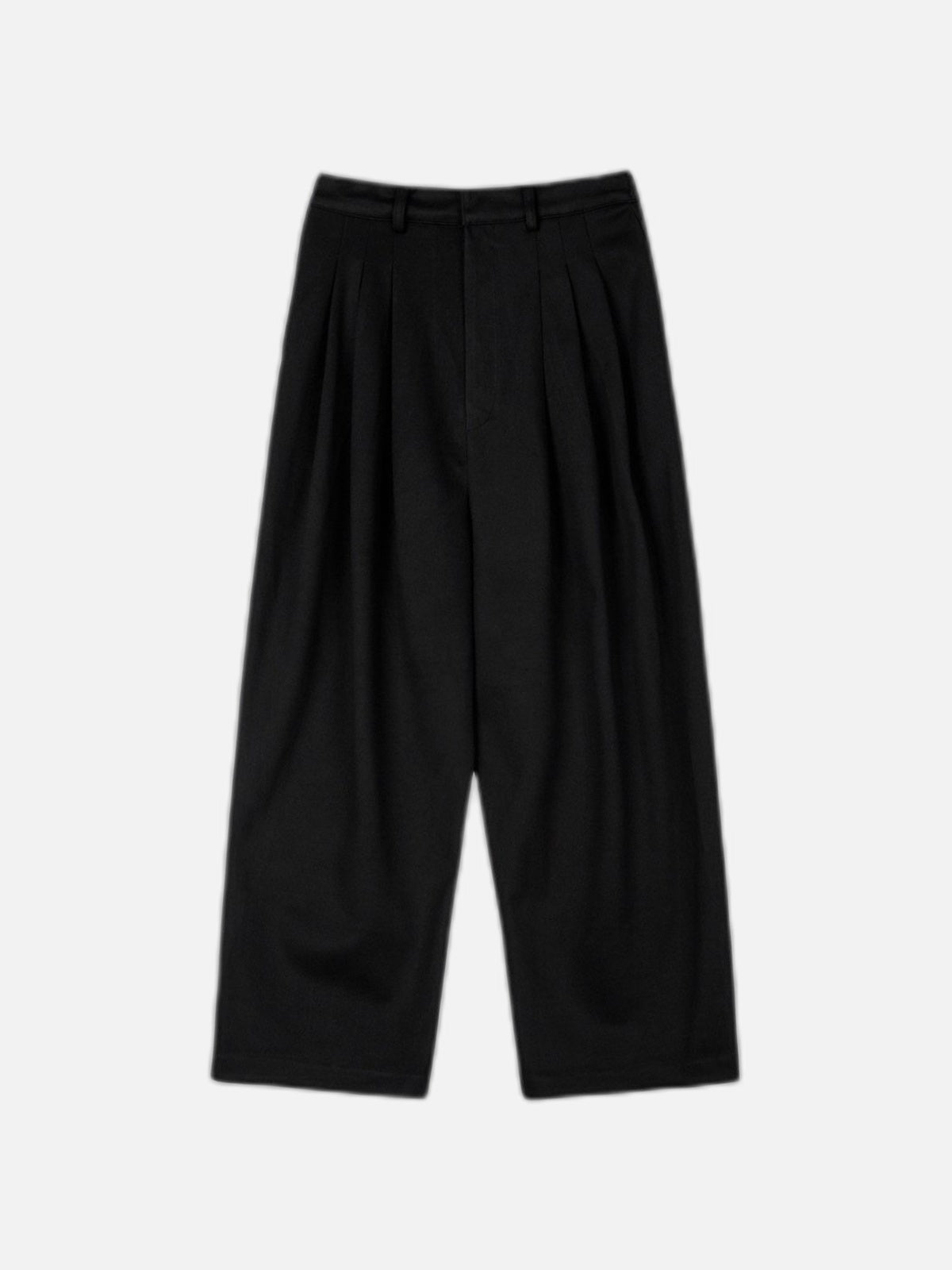 三褶 垂墜 羊毛混紡 寬版 落地 西裝褲 / 2色 - WHATEVER