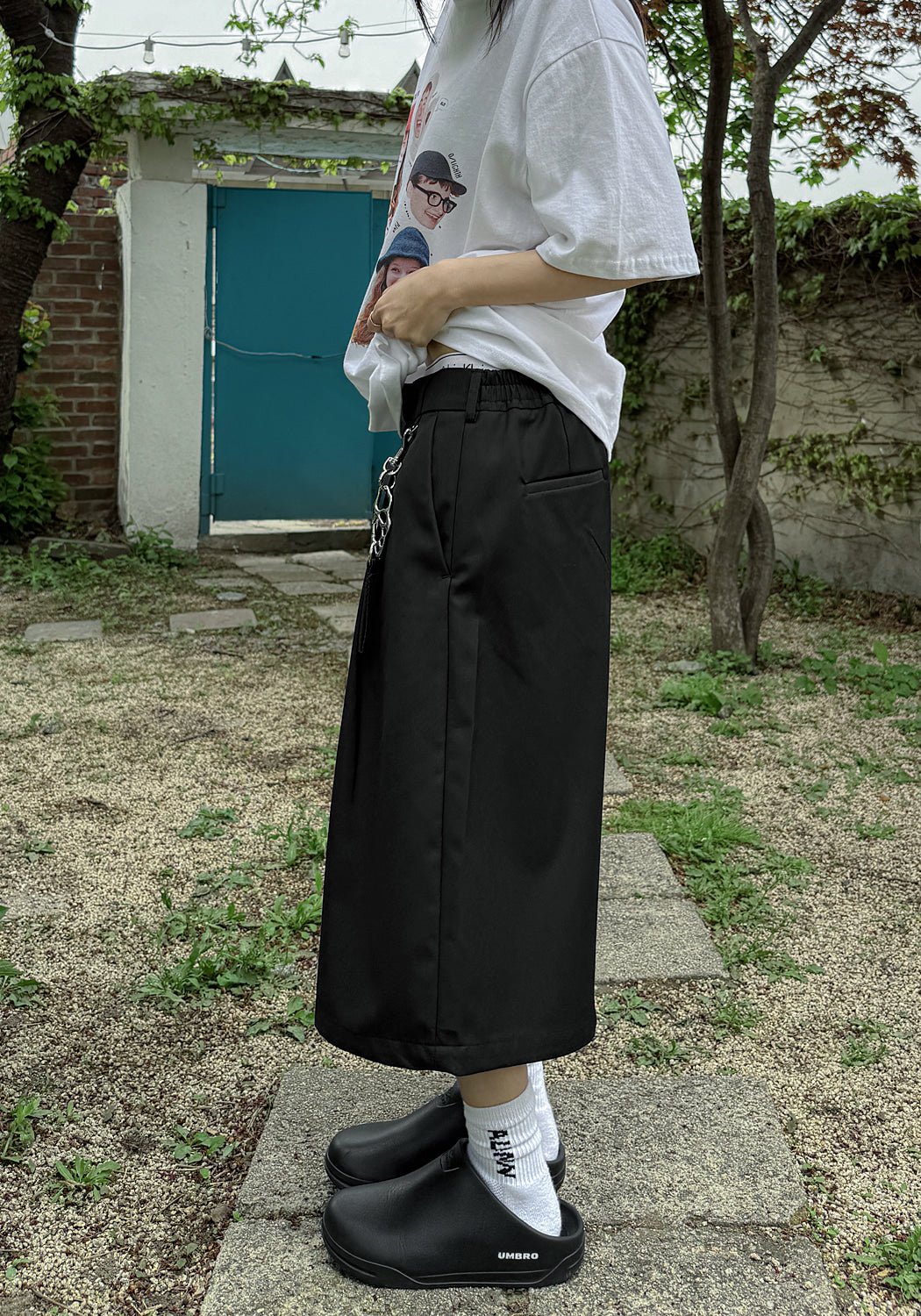 打褶 五分 百慕達 西裝 短褲 / 2色 - WHATEVER