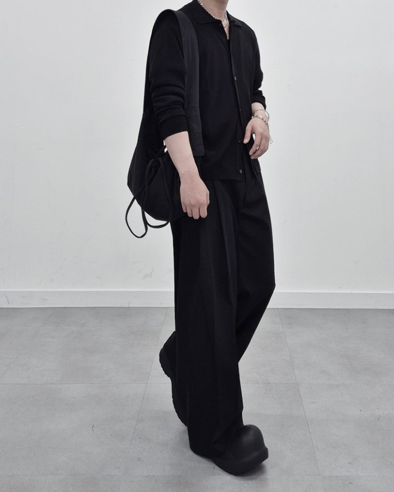 涼感 亞麻 輕正裝 寬鬆 直筒 西裝褲 / 2色 - WHATEVER