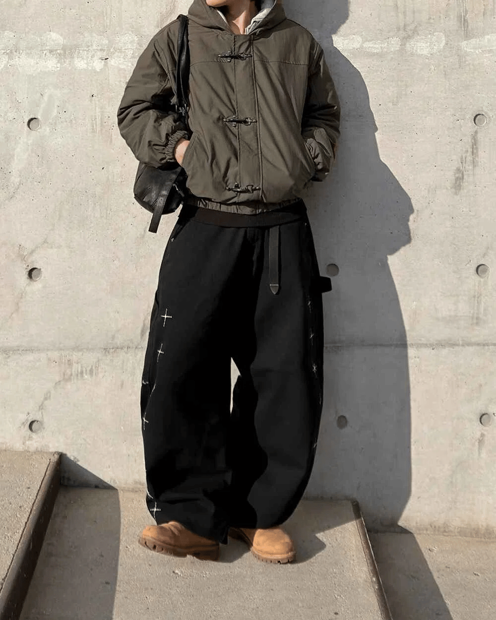 刺繡 星星 畫家 工裝 牛仔褲 / 2色 - WHATEVER