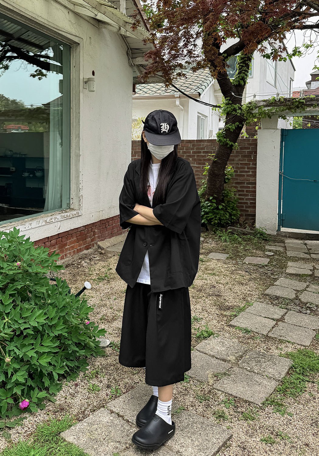 打褶 五分 百慕達 西裝 短褲 / 2色 - WHATEVER