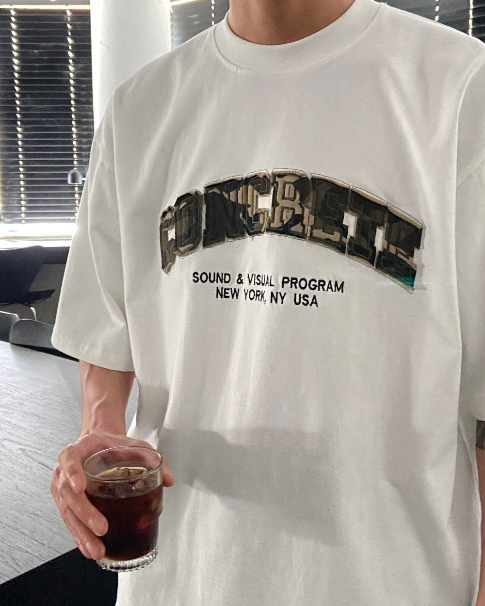 迷彩 刺繡 厚磅 寬鬆 短袖 上衣 / 2色 - WHATEVER STUDIO