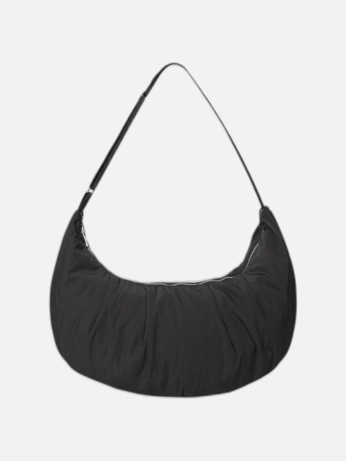 立體褶皺 軟墊 尼龍 單肩 半月流浪包 / 2色 - WHATEVER STUDIO