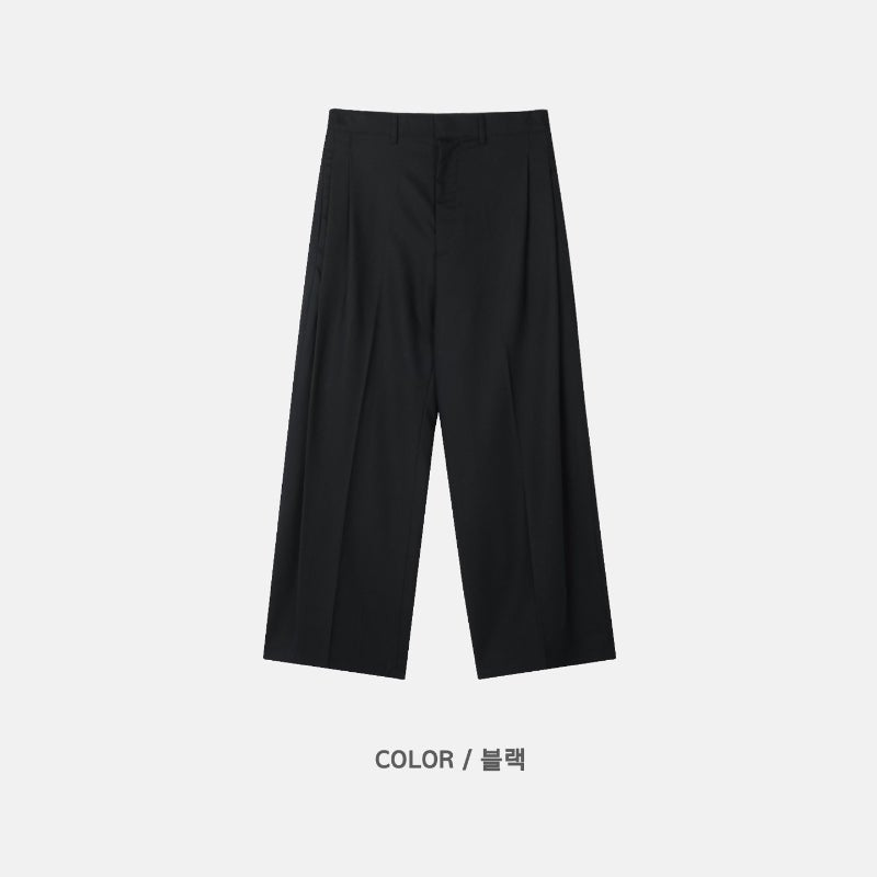 涼感 亞麻 輕正裝 寬鬆 直筒 西裝褲 / 2色 - WHATEVER