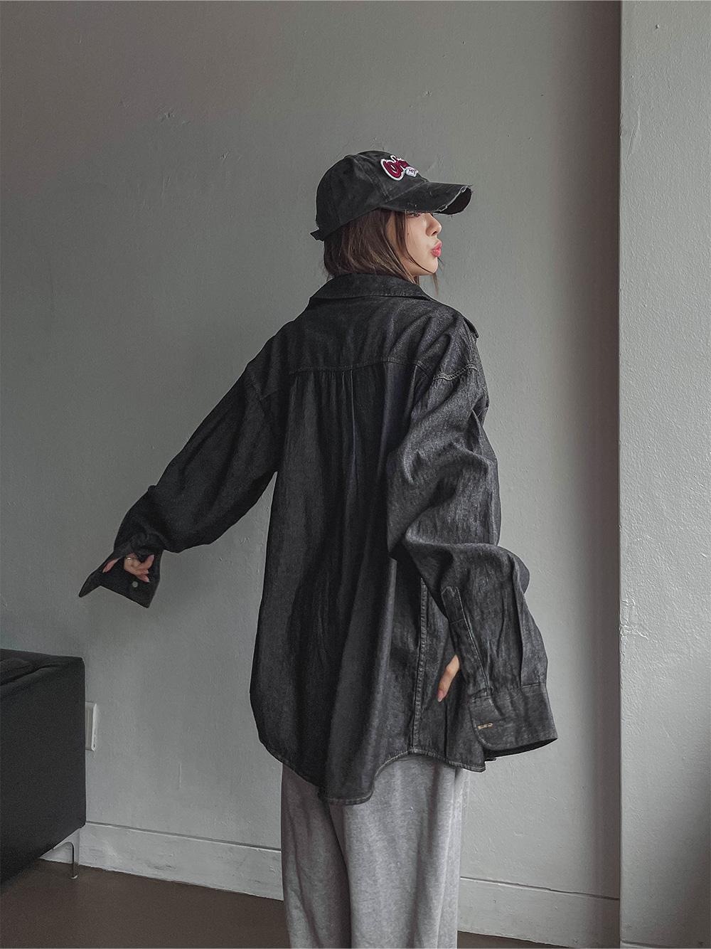 西部風 線條 丹寧 襯衫 / 2色 - WHATEVER STUDIO