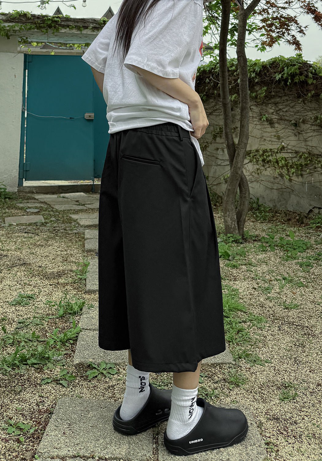 打褶 五分 百慕達 西裝 短褲 / 2色 - WHATEVER