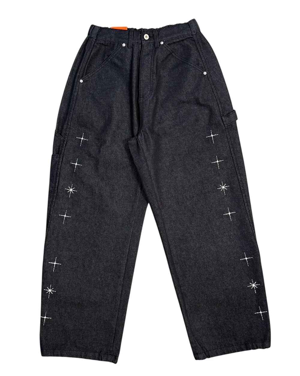刺繡 星星 畫家 工裝 牛仔褲 / 2色 - WHATEVER
