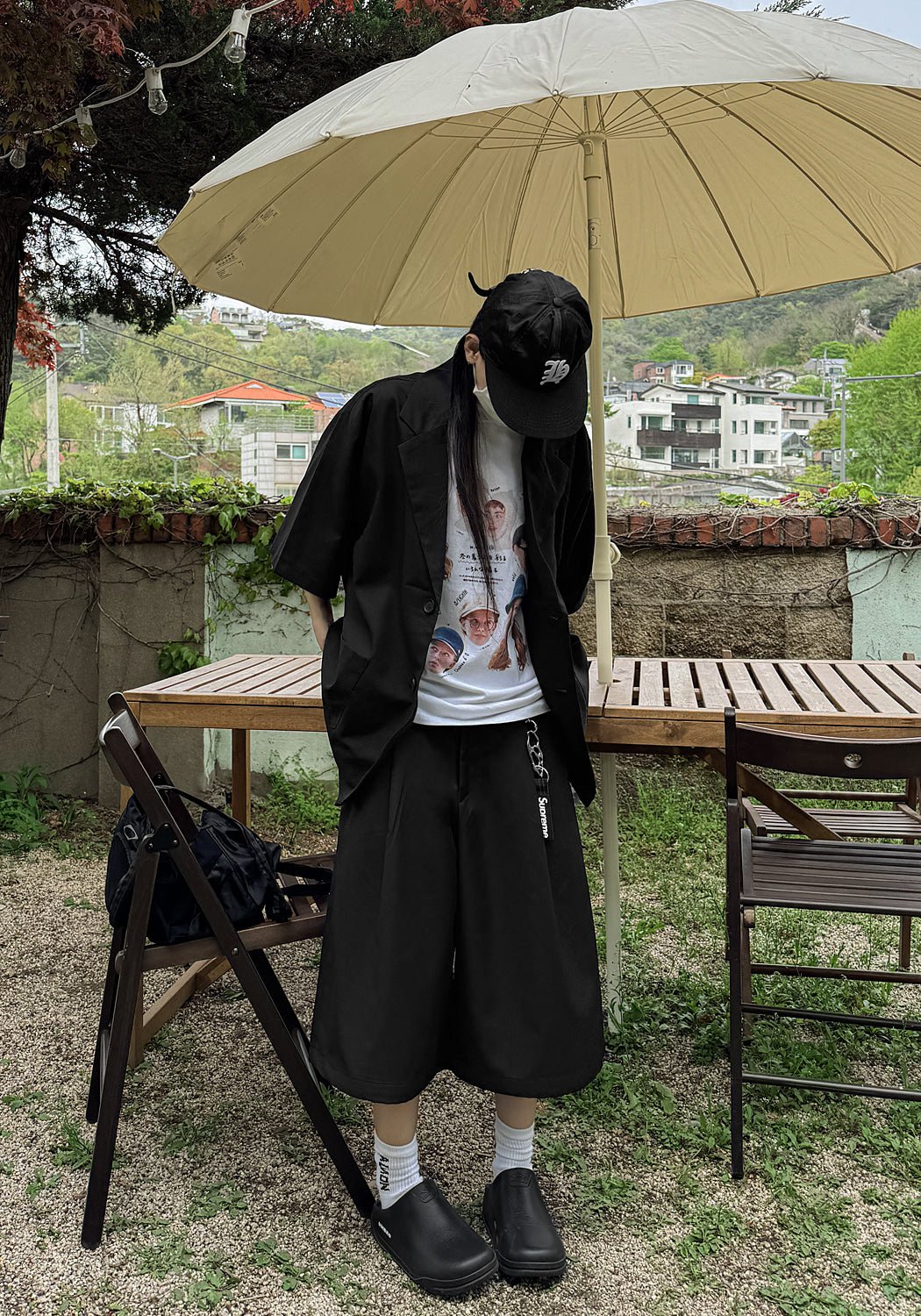 涼感 亞麻 輕正裝 五分袖 西裝外套 / 2色 - WHATEVER STUDIO