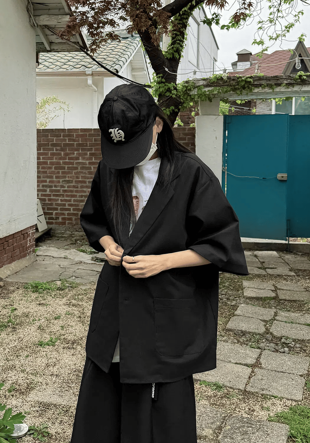 涼感 亞麻 輕正裝 五分袖 西裝外套 / 2色 - WHATEVER STUDIO