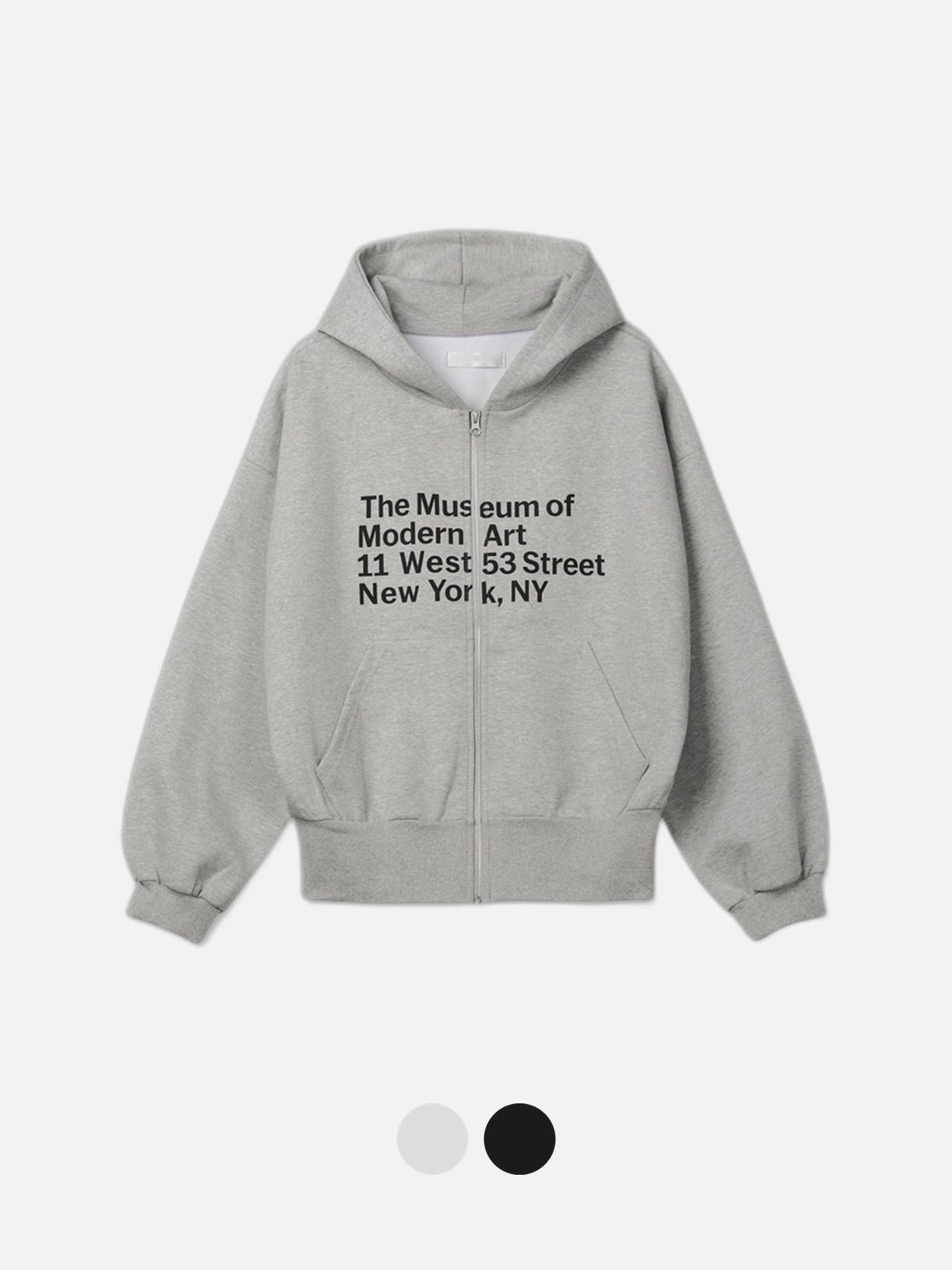 藝術 字母 印花 寬鬆 短版 連帽外套 / 2色 - WHATEVER