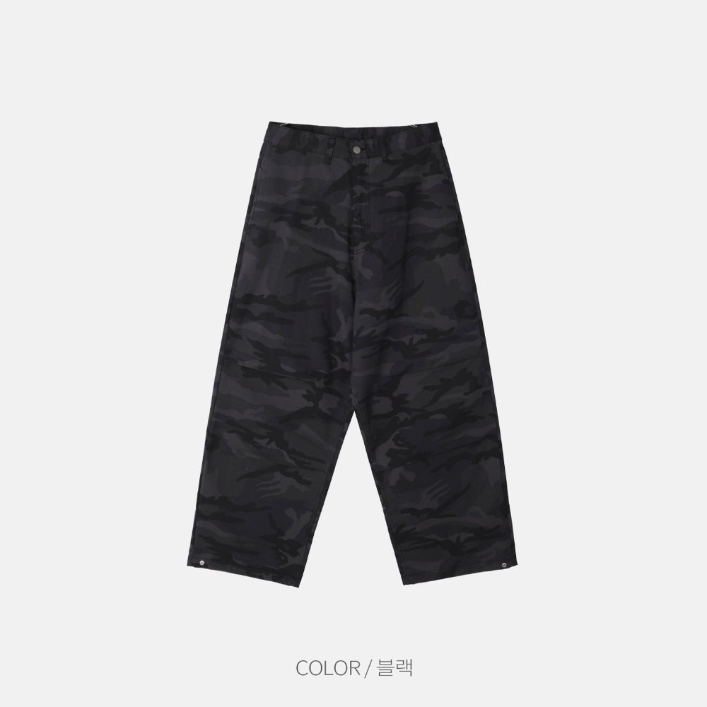 迷彩 厚磅 工裝 降落傘 彎刀褲 / 2色 - WHATEVER STUDIO