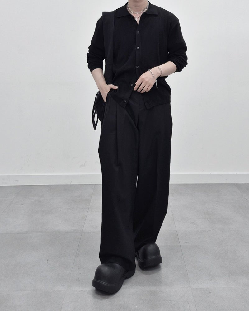 涼感 亞麻 輕正裝 寬鬆 直筒 西裝褲 / 2色 - WHATEVER