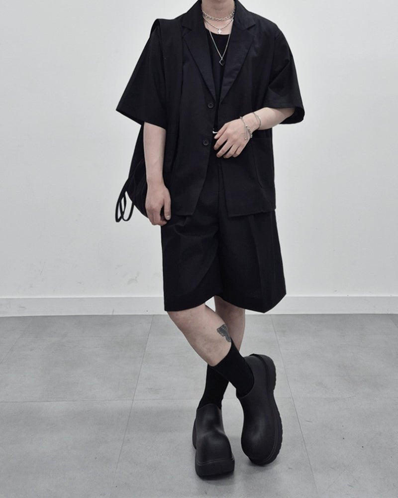 涼感 亞麻 輕正裝 百慕達 五分 西裝 短褲 / 2色 - WHATEVER STUDIO