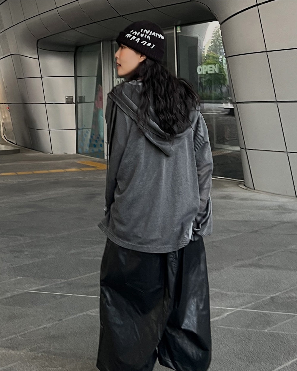 水洗 做舊 網眼 條紋 雙拉鍊 連帽外套 / 2色 - WHATEVER