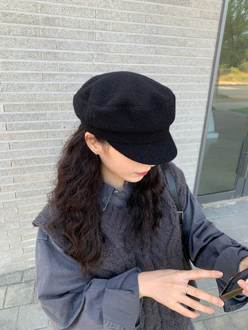 毛呢 質感 英倫風 報童帽 / 2色 - WHATEVER STUDIO