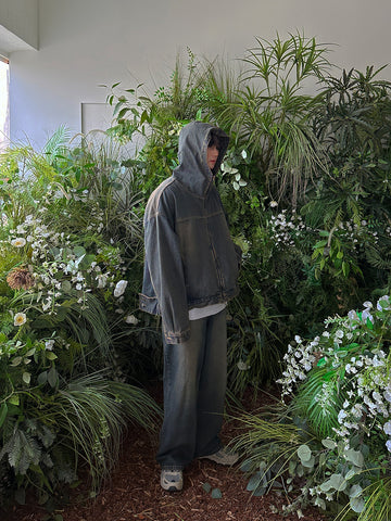 3TAP復古做舊牛仔連帽外套 / 2色