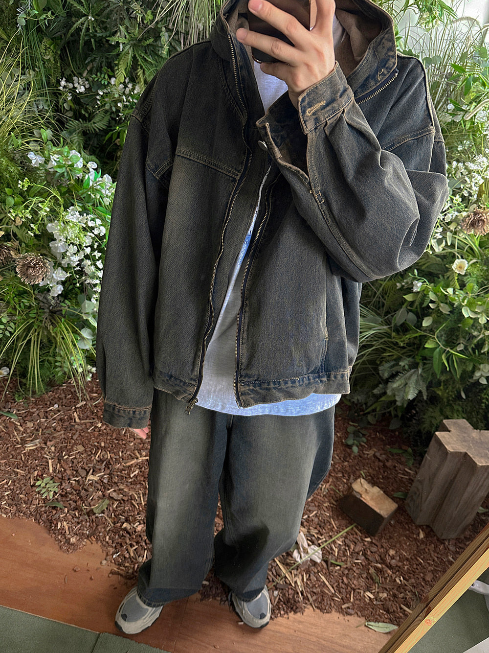 3TAP復古做舊牛仔連帽外套 / 2色