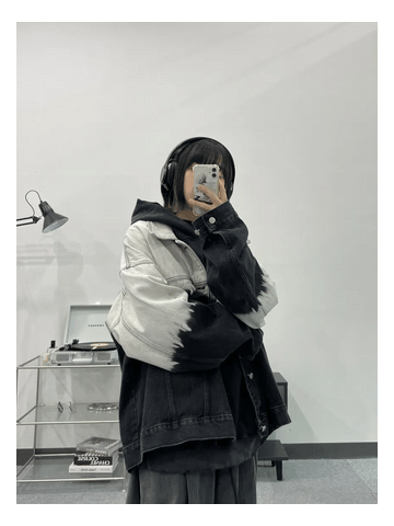 街頭 漸層 水洗 牛仔 外套