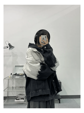 街頭 漸層 水洗 牛仔 外套