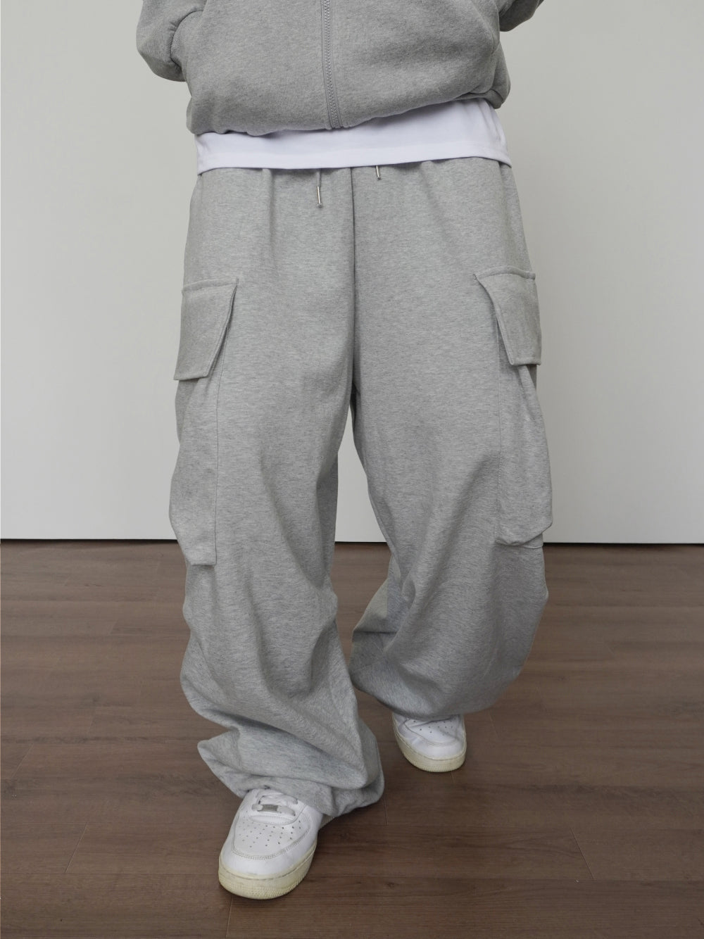 大口袋 工裝 降落傘 寬鬆 闊腿 棉褲 / 4色