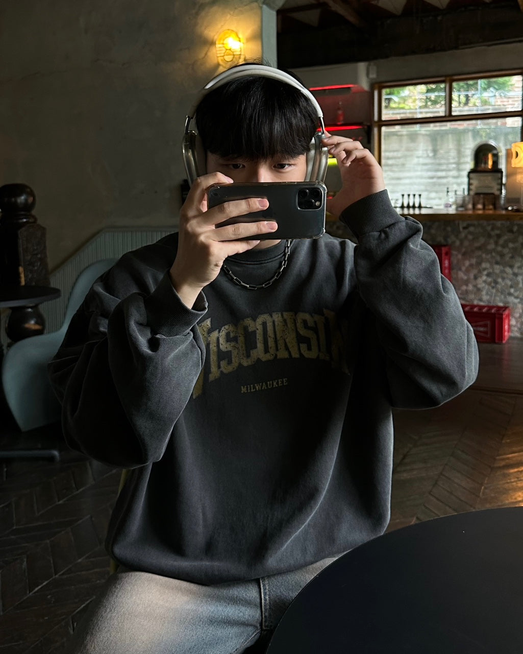 WISCONSIN 顏料染 大學T / 2色