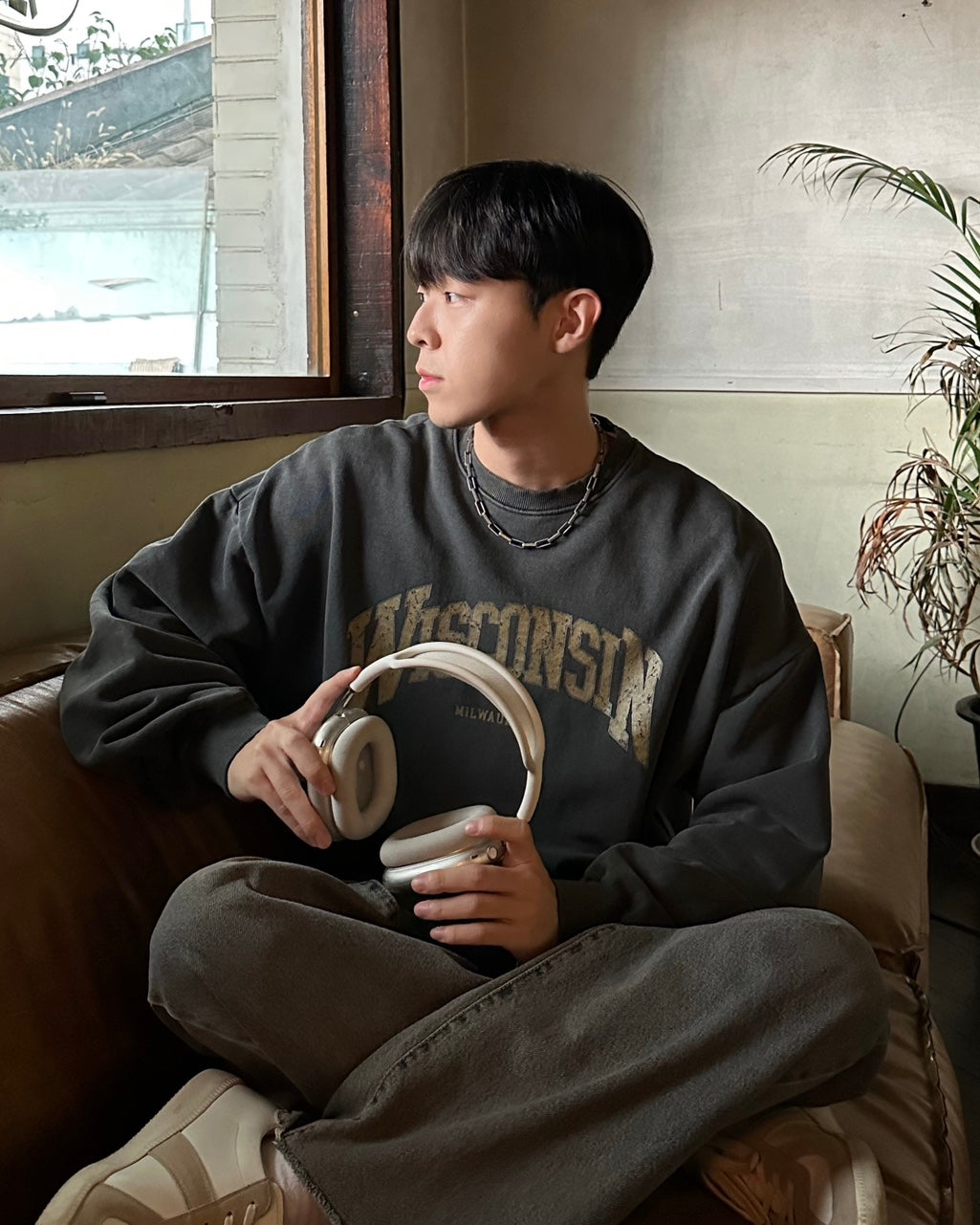 WISCONSIN 顏料染 大學T / 2色