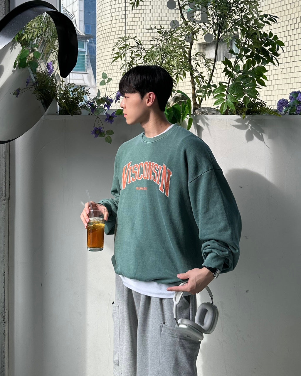 WISCONSIN 顏料染 大學T / 2色