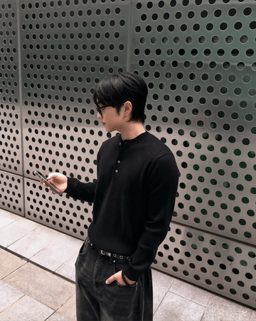 羅紋 亨利領 長袖 針織衫 / 5色【部分現貨】