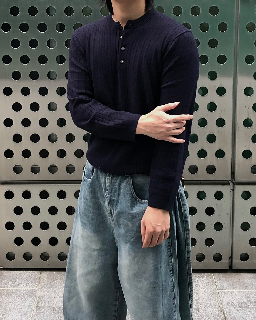 羅紋 亨利領 長袖 針織衫 / 5色【部分現貨】