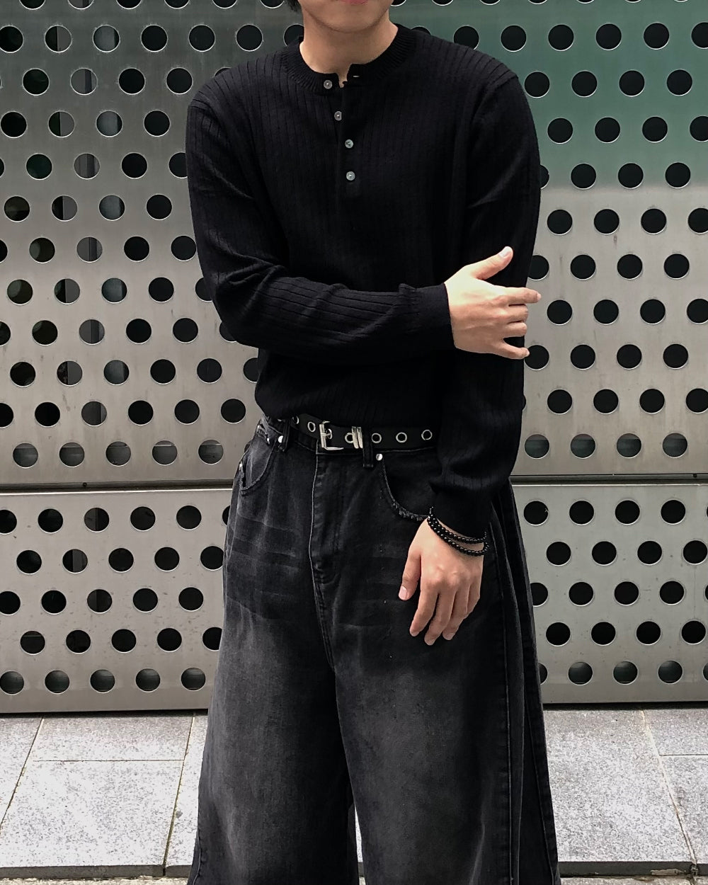 羅紋 亨利領 長袖 針織衫 / 5色【部分現貨】