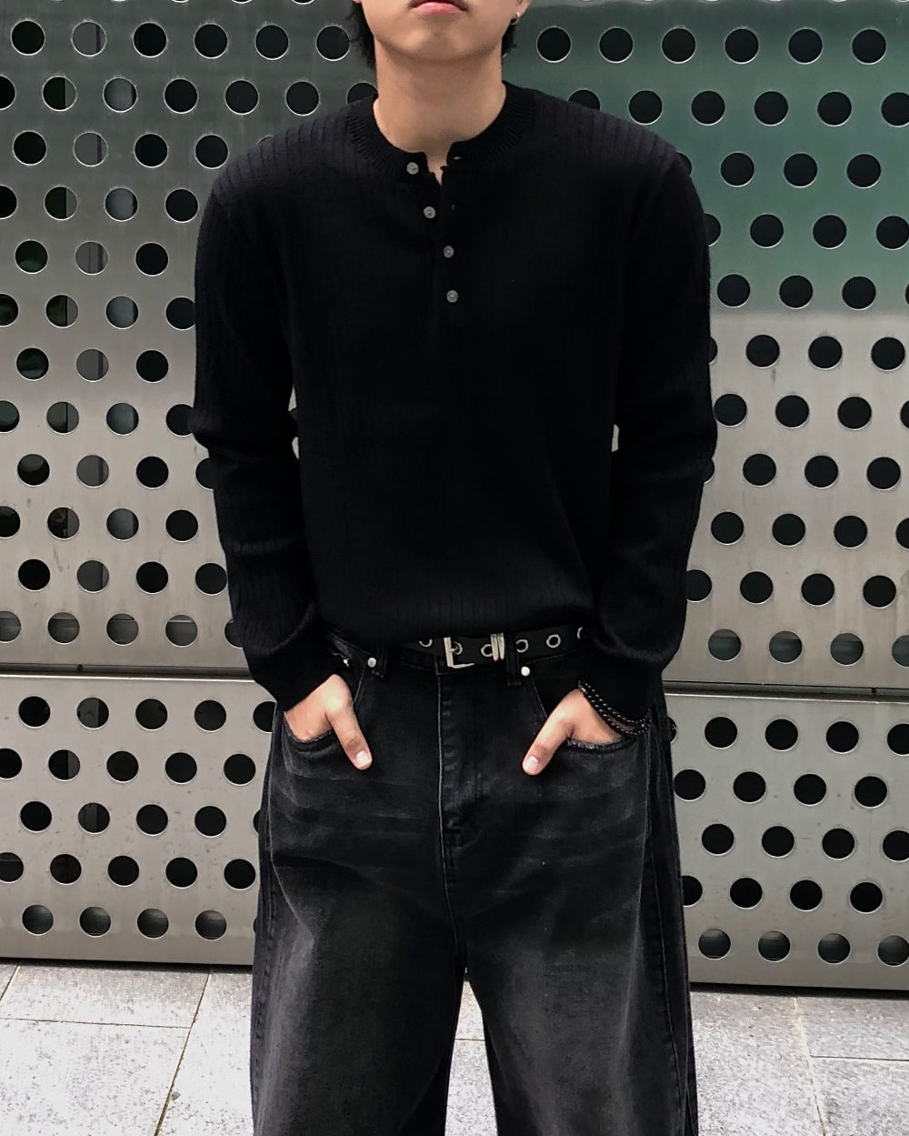 羅紋 亨利領 長袖 針織衫 / 5色【部分現貨】