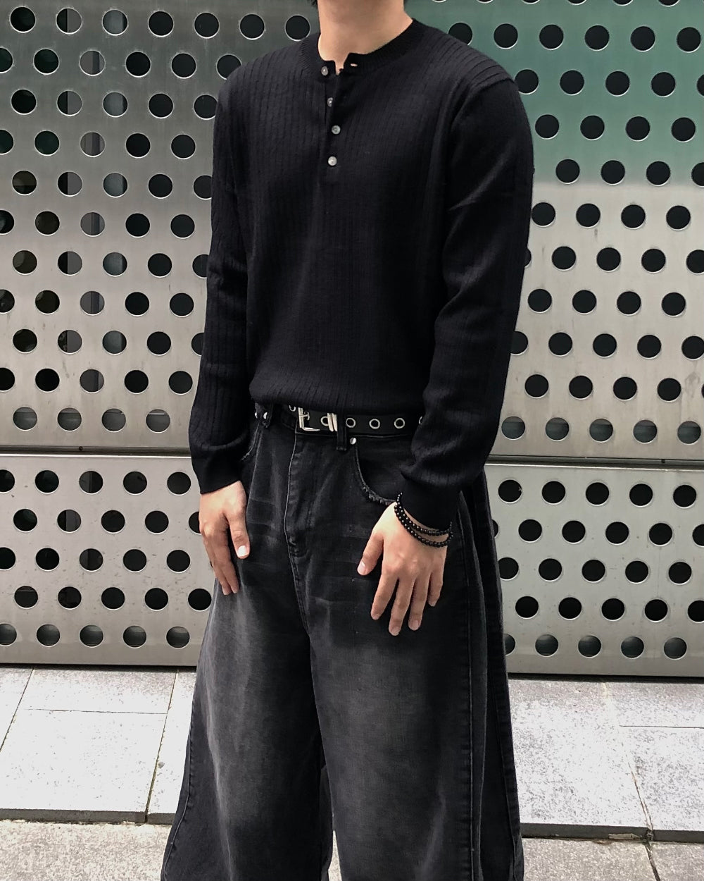 羅紋 亨利領 長袖 針織衫 / 5色【部分現貨】