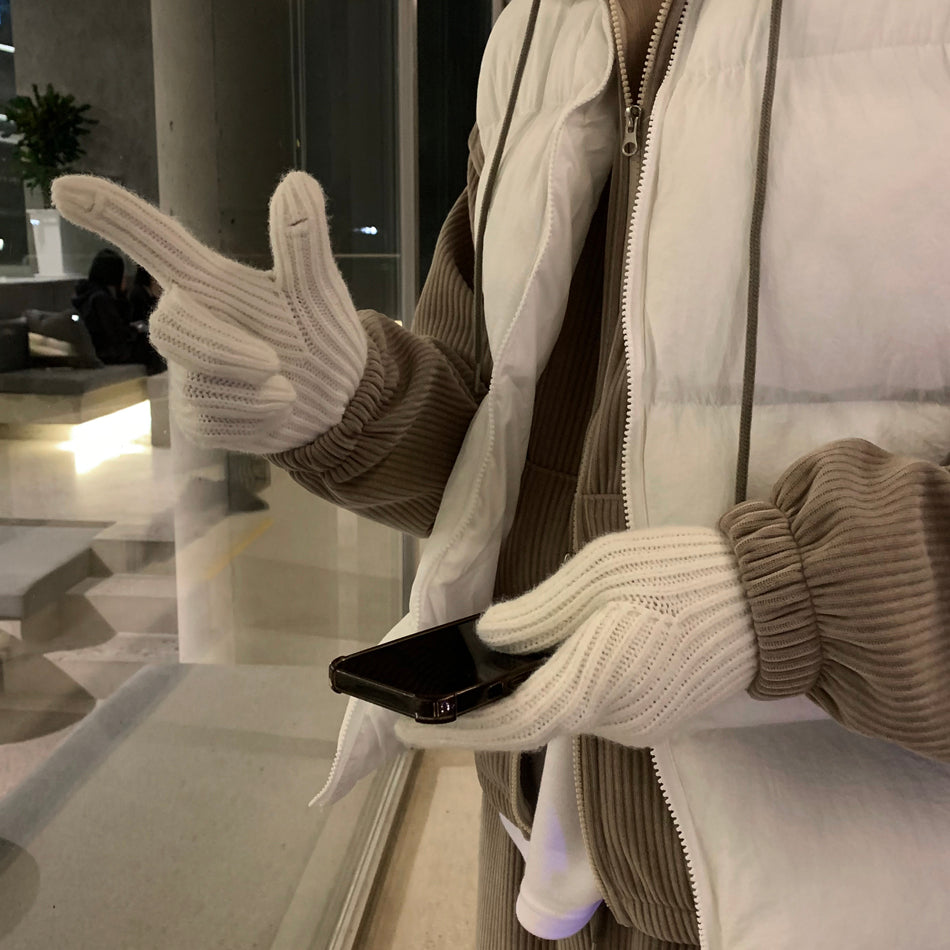 雲朵感 保暖 可觸控 針織手套 / 10色