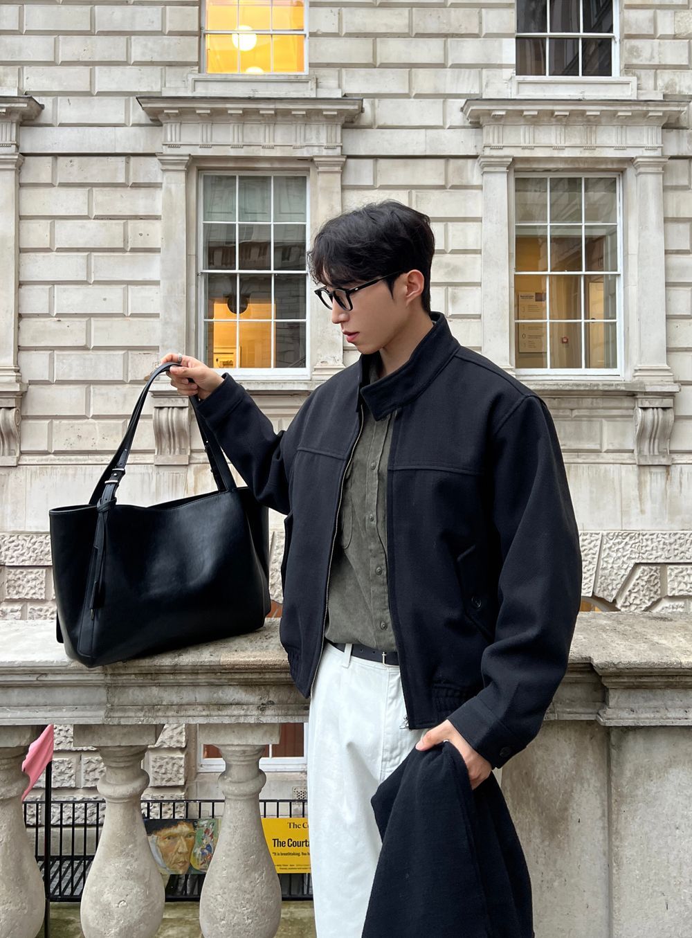 簡約 質感 皮革 單肩 托特包 / 2色【部分現貨】