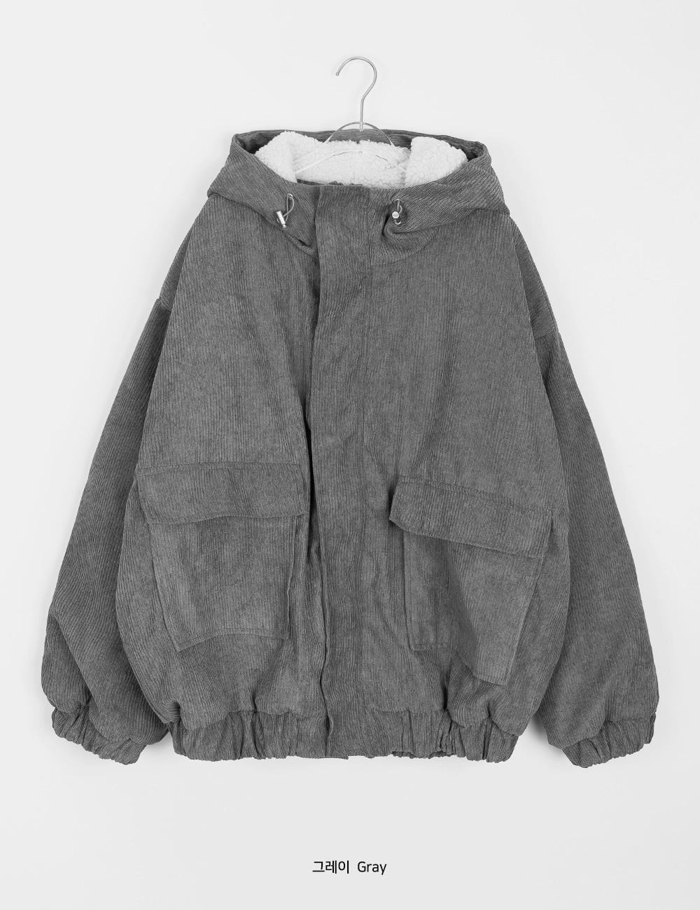 燈芯絨 刷毛 連帽 外套 / 3色