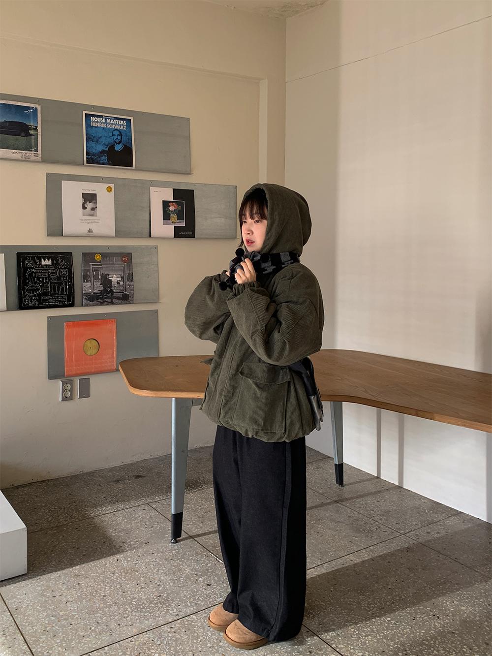 燈芯絨 刷毛 連帽 外套 / 3色