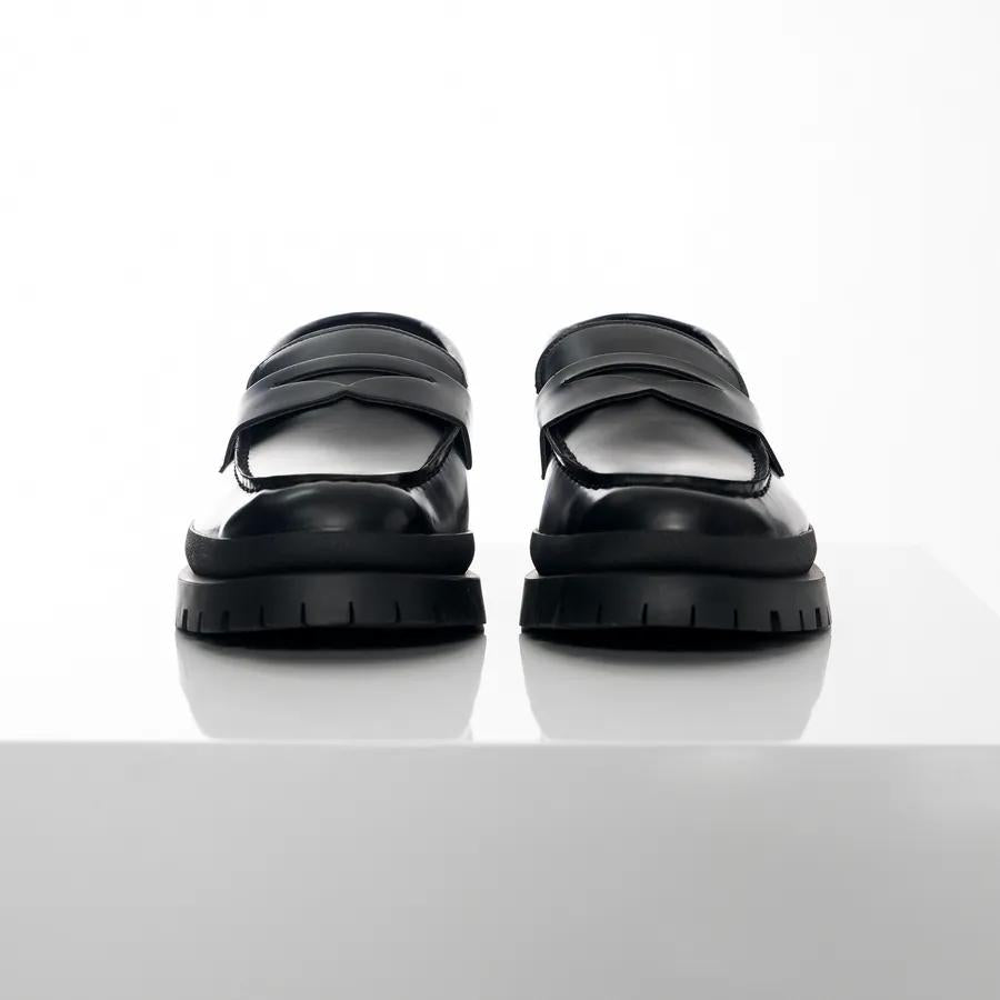 【增高4.5cm】經典 黑色 厚底 樂福鞋