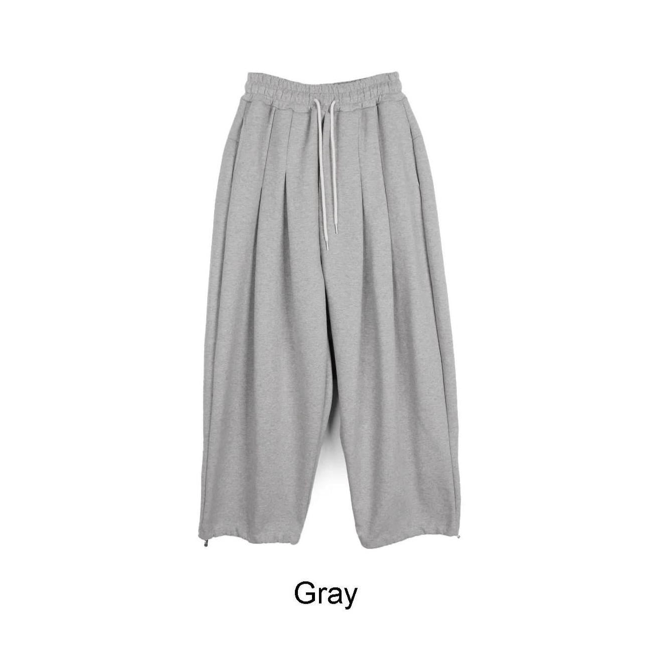 立體剪裁 雙褶 氣球 抽繩 棉褲 / 6色