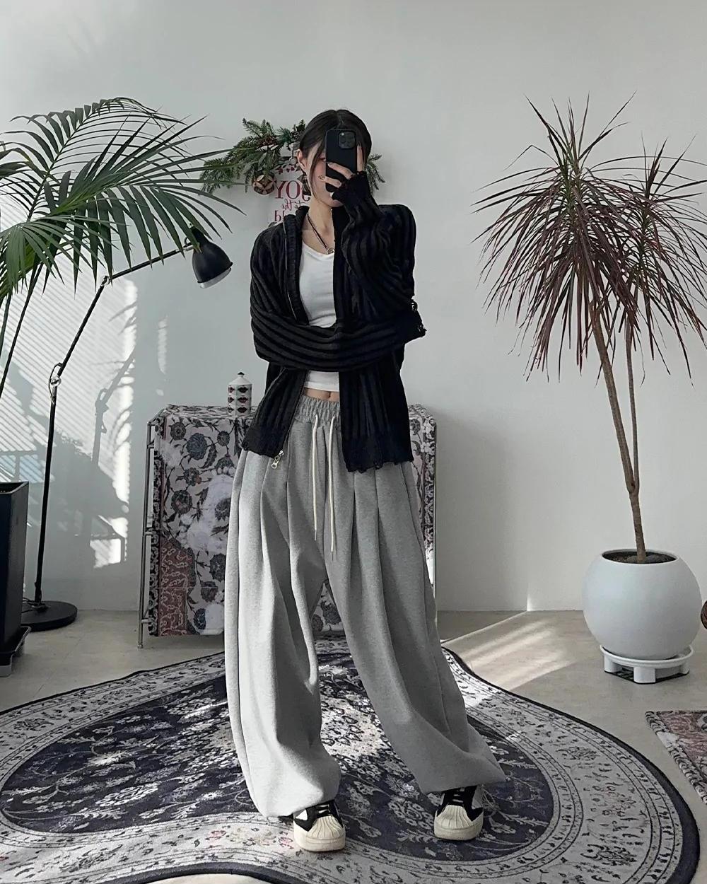 立體剪裁 雙褶 氣球 抽繩 棉褲 / 6色