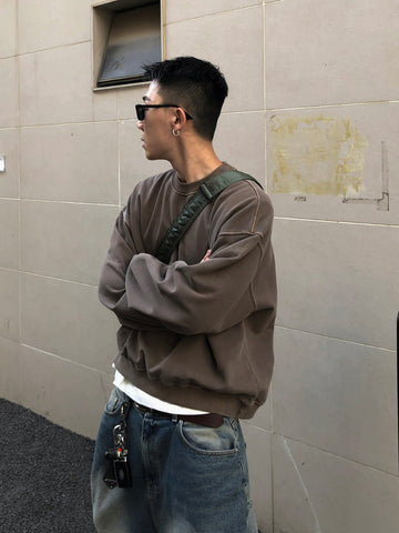 Premium 短寬 水洗 大學T / 4色