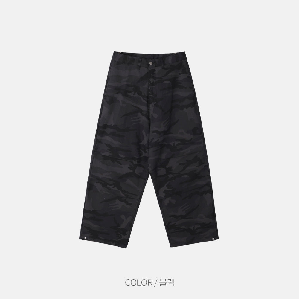 迷彩 厚磅 工裝 降落傘 彎刀褲 / 2色