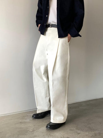 立體 褶皺 寬版 卡其褲 / 5色