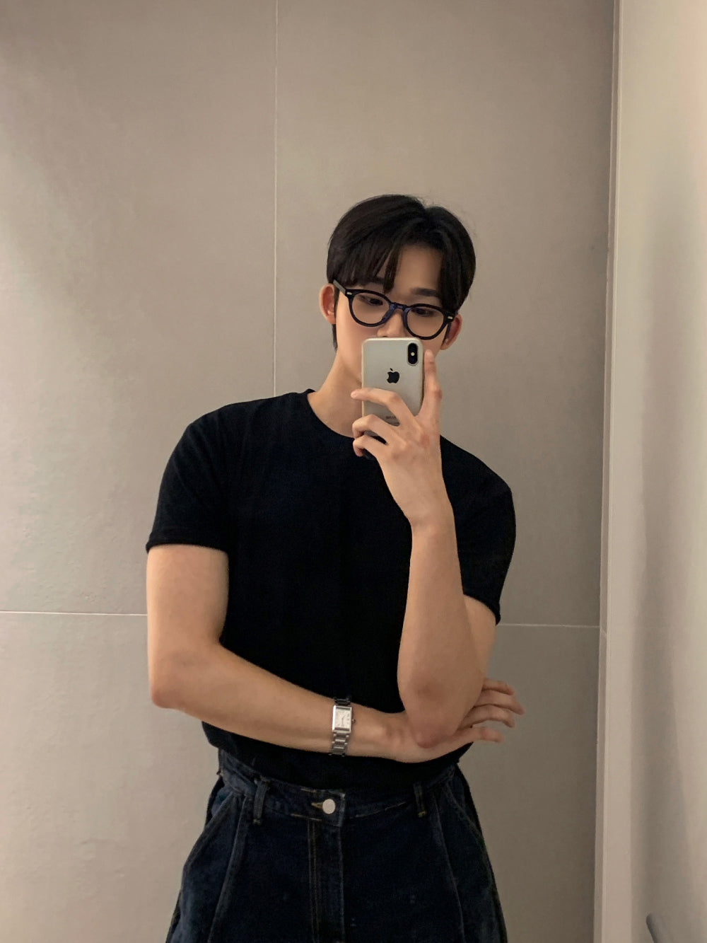 涼感 羅紋 合身 針織 短T / 10色