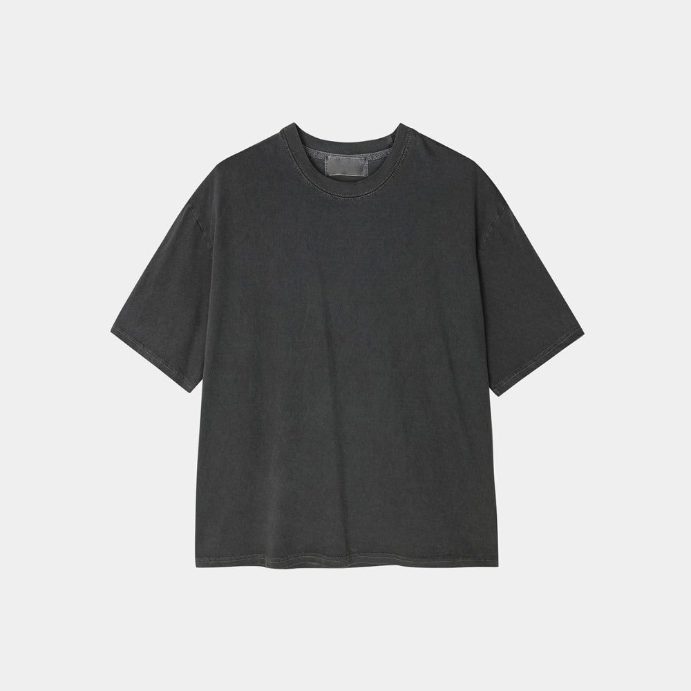 水洗 Boxy 寬短 簡約 俐落 短袖 上衣 / 3色