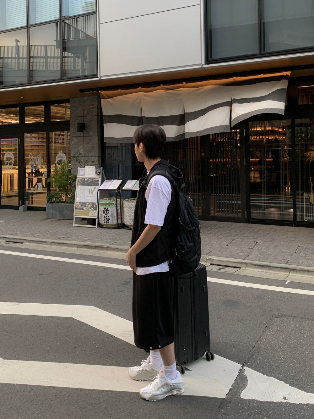 簡約 層次 棉質 無袖 拉鍊 連帽 背心 / 3色