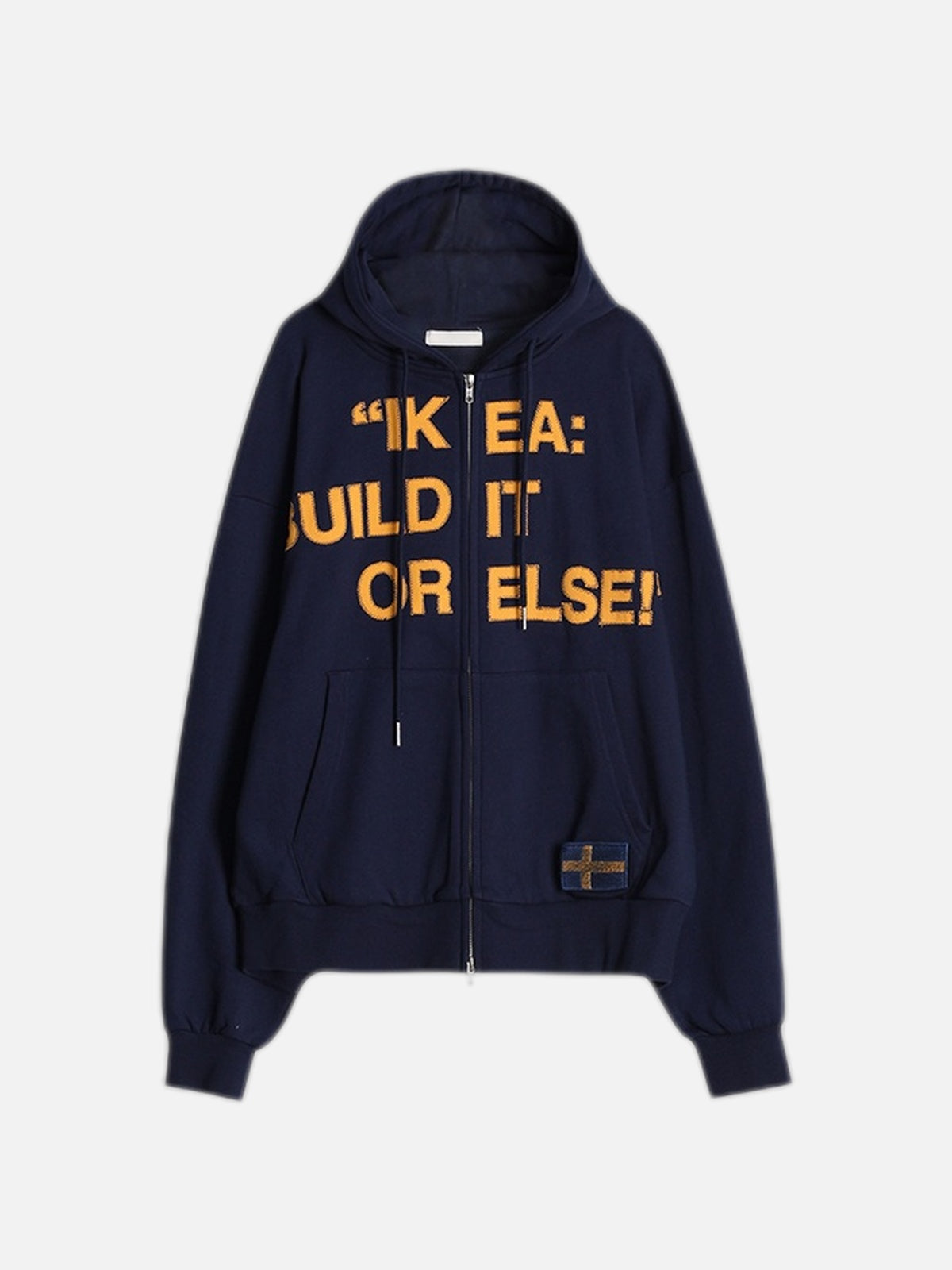 街頭 SWEDEN 瑞典印花 雙拉鍊 連帽 外套