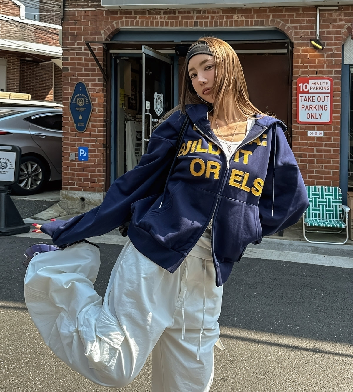 街頭 SWEDEN 瑞典印花 雙拉鍊 連帽 外套