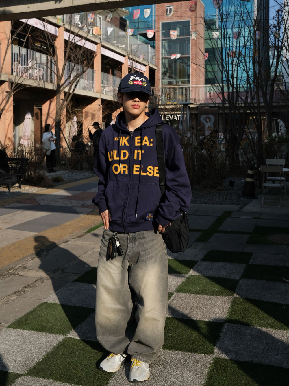 街頭 SWEDEN 瑞典印花 雙拉鍊 連帽 外套